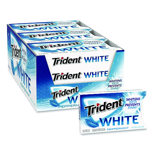 Trident Sugar-Free Gum, Peppermint, 12 Sticks/Pack, 9 Packs/Box (AMC67608)