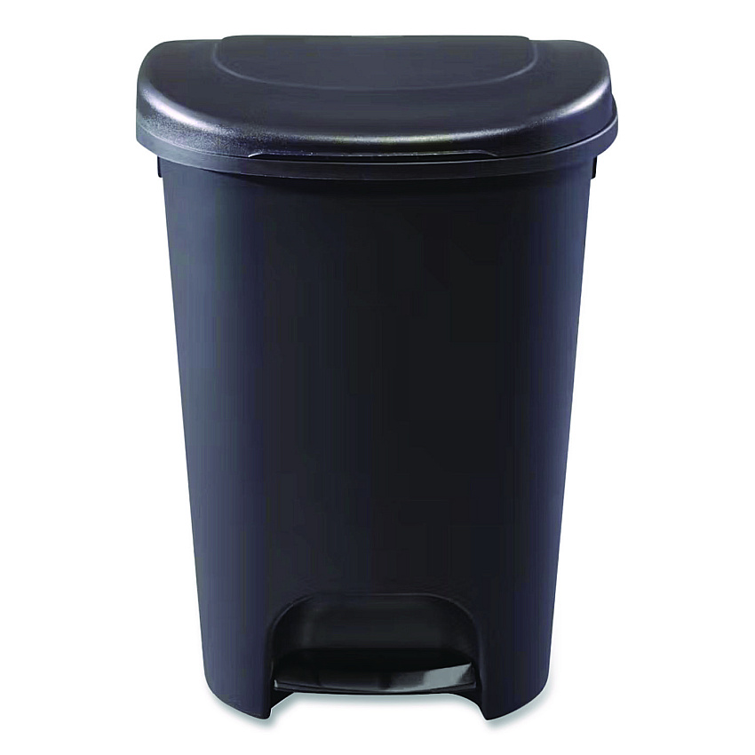 Rubbermaid Classic Step-On Trash Can, 13 gal, Resin, Black (1843028)