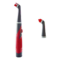 Rubbermaid Reveal Power Scrubber, Red/White Nylon Bristles, 1.73" Brush, Red Plastic Handle (2057486)