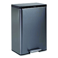 Rubbermaid Elite Step-On Trash Can, 12 gal, Metal, Charcoal Stainless Steel/Black (2112520)