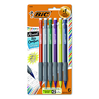 BIC Xtra-Comfort Mechanical Pencil, 0.7 mm, HB (#2), Black Lead, Assorted Barrel Colors, 6/Pack (MPGP61)