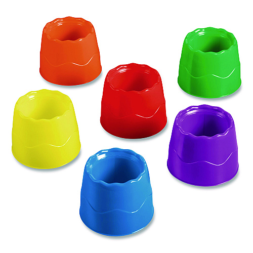 Prang Stable Water Pot Set, 8 oz, Assorted Colors, 6/Pack (X94010)