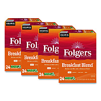 Folgers Breakfast Blend Coffee K-Cup, 24/Box, 4 Boxes/Carton (0448CT)