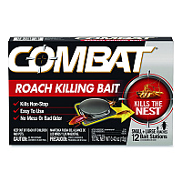 Combat Roach Bait Insecticide, for Small and Large Roaches, 0.42 oz, 12 Bait Stations (05701EA)