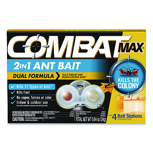 Combat Max 2-in-1 Ant Bait, 0.84 oz, 4 Bait Stations (07172EA)