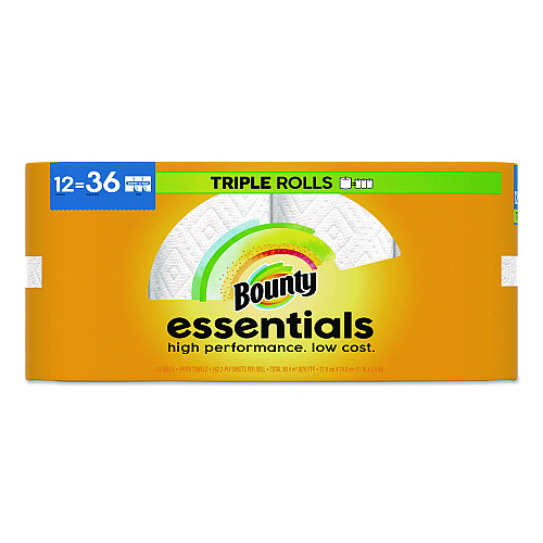 Bounty&reg; Essentials Kitchen Paper Towel Rolls, 2-Ply, 162 Sheet Rolls, 12 Rolls (16681)