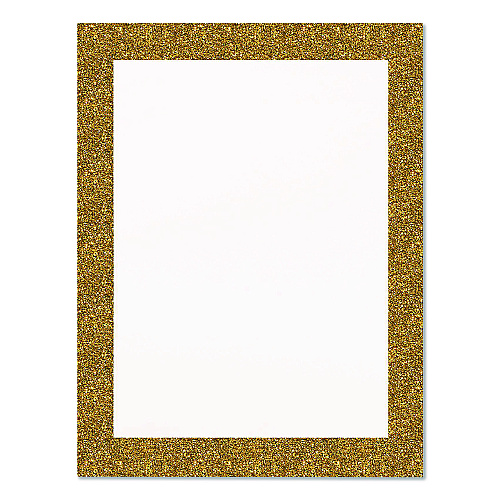 Royal Brites Glitter Poster Board, 22" x 28", Heavyweight, White with Gold Border, 25/Pack (24448M)