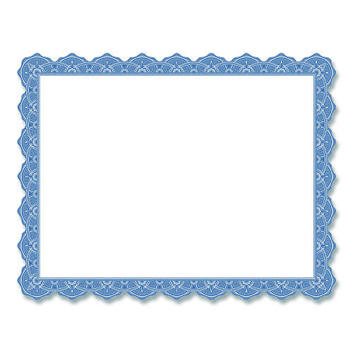Geographics Award Certificates, 8.5 x 11, White with Braided Blue Border, 25/Pack (40725OD)