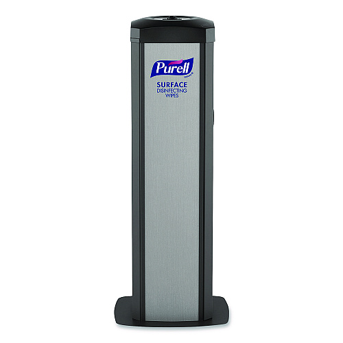 PURELL DS360 High-Capacity Surface Disinfecting Wipes Station, 1,200 Wipe Capacity, 15.5 x 15.5 x 39.6, Graphite (911701SLVSFW)