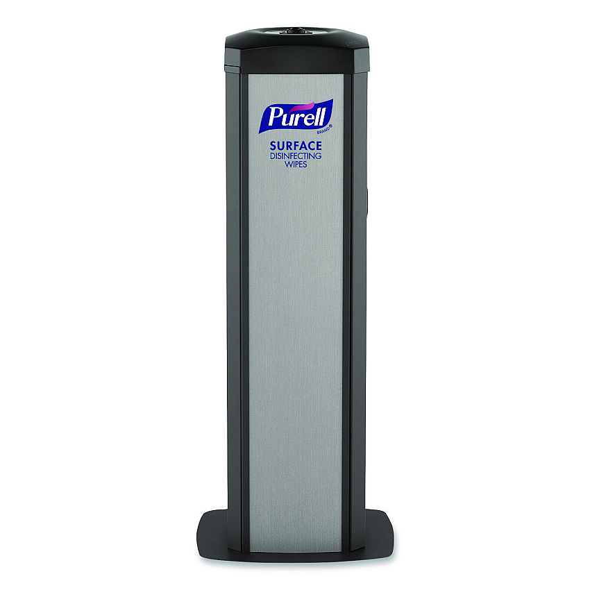 PURELL DS360 High-Capacity Surface Disinfecting Wipes Station, 1,200 Wipe Capacity, 15.5 x 15.5 x 39.6, Graphite (911701SLVSFW)