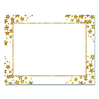 Geographics Award Certificates, 8.5 x 11, White with Gold/White Star Border, 25/Pack (49951)