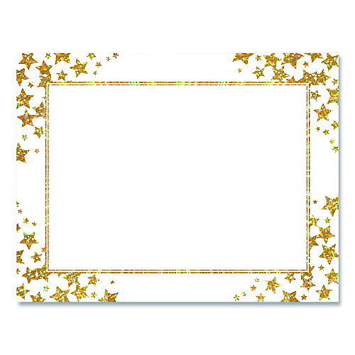 Geographics Award Certificates, 8.5 x 11, White with Gold/White Star Border, 25/Pack (49951)