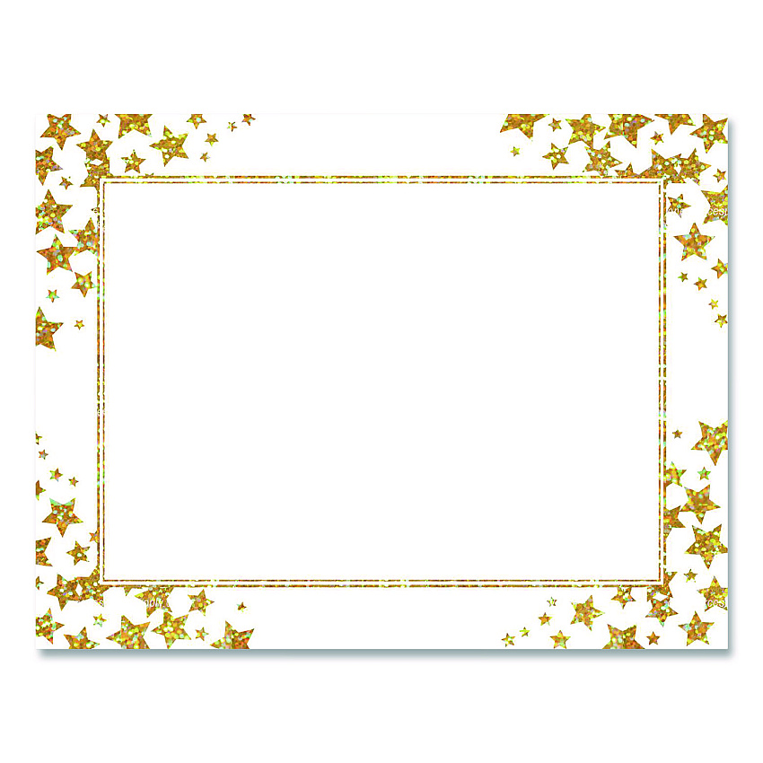 Geographics Award Certificates, 8.5 x 11, White with Gold/White Star Border, 25/Pack (49951)