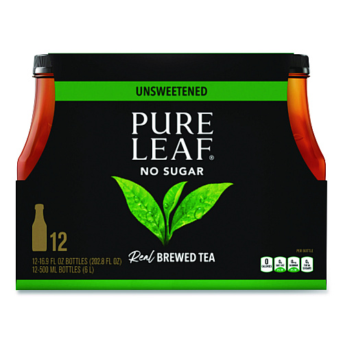 Pure Leaf Iced Tea, Unsweetened, 18.5 oz, 12/Carton (134072CT)
