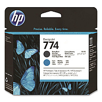HP 774, (P2W01A), Printhead, Black/Cyan