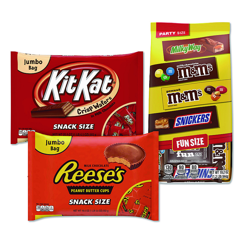 Snack Box Pros Chocolate Assortment, Assorted Fun and Snack Sizes, 3 Bags/Pack (60004179)