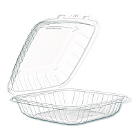Dart Microwaveable Hinged Containers, ProPlanet, 9 x 8.75 x 3, Clear, Plastic 150/Carton (90PPHT1)