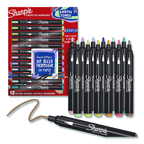 Sharpie Creative Markers, Bullet Tip, Assorted Earth Tones, 12/Pack (2209910)