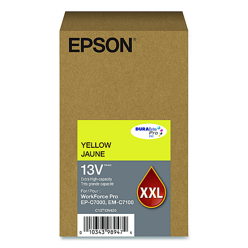 Epson T13V420 (T13V) DURABrite Pro Extra High-Yield Ink, 8,000 Page-Yield, Yellow