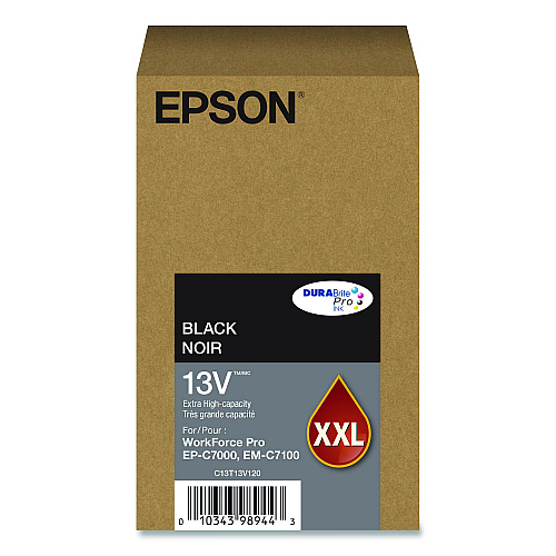 Epson T13V120 (T13V) DURABrite Pro Extra High-Yield Ink, 11,500 Page-Yield, Black