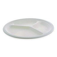 Pactiv EarthChoice PFAS Free Compostable Dinnerware, 3-Compartment Plate, 10