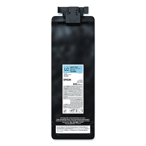 Epson T51N520 (T51N) UltraChrome GS3 Eco-Solvent Ink, 800 mL, Light Cyan