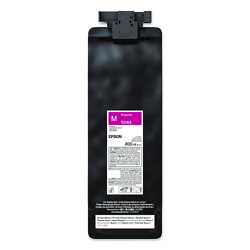 Epson T51N320 (T51N) UltraChrome GS3 Eco-Solvent Ink, 800 mL, Magenta