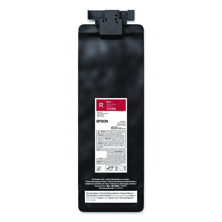 Epson T51N920 (T51N) UltraChrome GS3 Eco-Solvent Ink, 800 mL, Red