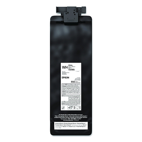 Epson T51NA20 (T51N) UltraChrome GS3 Eco-Solvent Ink, 800 mL, White