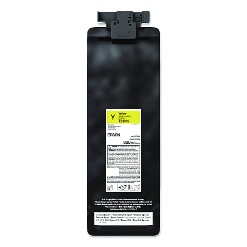 Epson T51N420 (T51N) UltraChrome GS3 Eco-Solvent Ink, 800 mL, Yellow