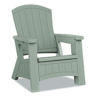 Suncast Adirondack Chair with Storage, Supports Up to 375 lb, 14.5" Seat Height, 30" x 32.5" x 38.5", Dove Gray (BMAC1000DG)