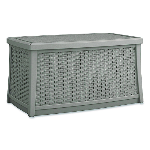 Suncast Elements Coffee Table with Storage, Rectangular, 34w x 20d x 18h, Dove Gray Top, Dove Gray Base/Legs (BMDB3010DG)