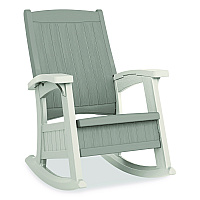 Suncast Rocking Chair with Storage, Supports Up to 375 lb, 17.25" Seat Height, 29.75" x 35" x 40.5", Dove Gray/Ice Cube (BMRC1020)