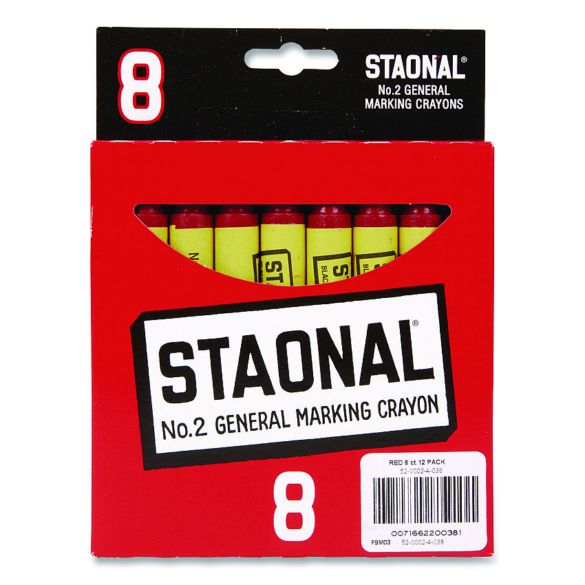 Crayola Staonal Marking Crayons, Red, 8/Box (520002038)