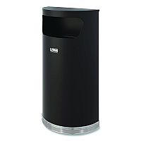 Suncast Commercial Half Round Metal Trash Can, 9 gal, Steel, Black (MTCRES901BK)