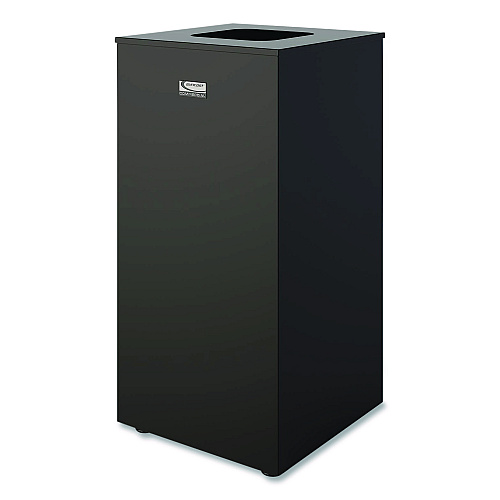 Suncast Commercial Square Metal Decorative Can, Steel, 24 gal, Black (MTCSQ240)