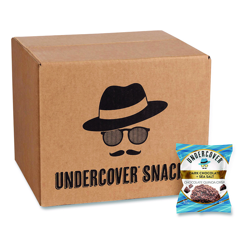 UNDERCOVER Snacks Dark Chocolate and Sea Salt Mini Quinoa Crisps, 0.25 oz Bag, 125/Carton (30700382)