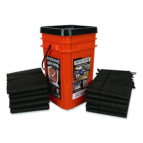 Quick Dam Outdoor Grab and Go Bucket Kit, (1) Bucket, (10) Flood Bags, (5) Flood Barriers (QDGGCO)