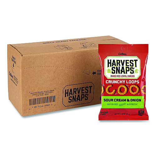 Harvest Snaps Crunchy Loops, Sour Cream and Onion, 1.35 oz Bag, 8/Box (22002516)