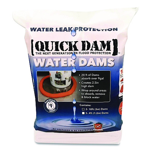 Quick Dam Water Dams, 2.5" x 10 ft x 2.5", 2/Pack (WUB2102)