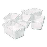 Storex Cubby Bin, 1.8 gal, 7.8" x 12.09" x 5.18", Translucent, 5/Pack (62461U05C)