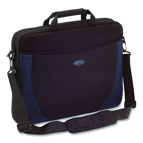Targus Horizontal Slipcase, Fits Devices Up to 17", Neoprene, 17.25 x 4 x 13, Black/Blue (CVR21710)
