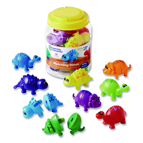 Learning Resources Snap-n-Learn Matching Dinos, Pre-K, 18 Pieces (LER6708)