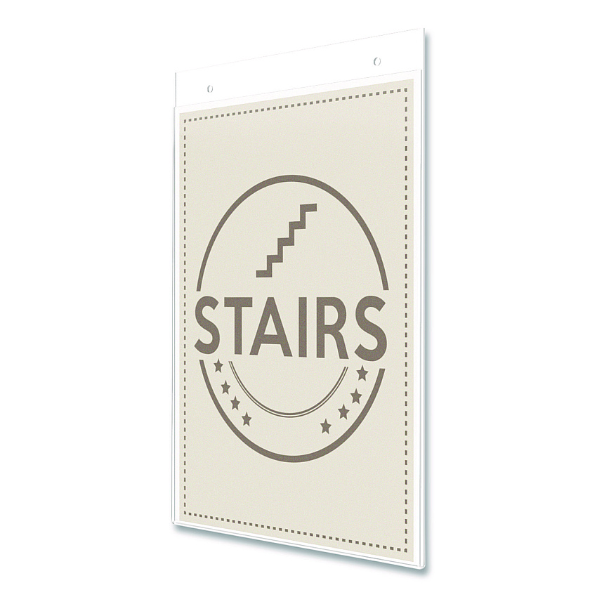Deflecto Anti-Glare Wall Mount Sign Holder, 8.5 x 11, Clear (878201)