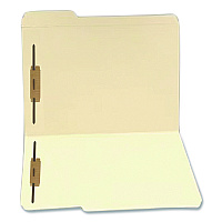 Medical Arts Press Heavy-Duty Top Tab Fastener Folders, 1/3 Cut, 0.75" Expansion, 2 Fasteners, Letter Size, Manila Exterior, 50/Box (52327)