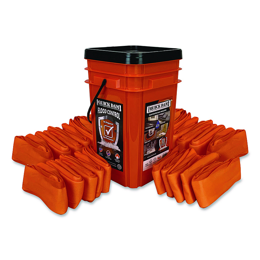 Quick Dam Indoor Bucket Kit, (1) Bucket, (25) 4 ft Water Dams (WUGG425)