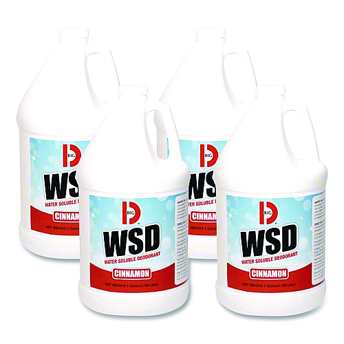 Big-D Water-Soluble Deodorant, Cinnamon, 1 gal Bottle, 4/Carton (1611)