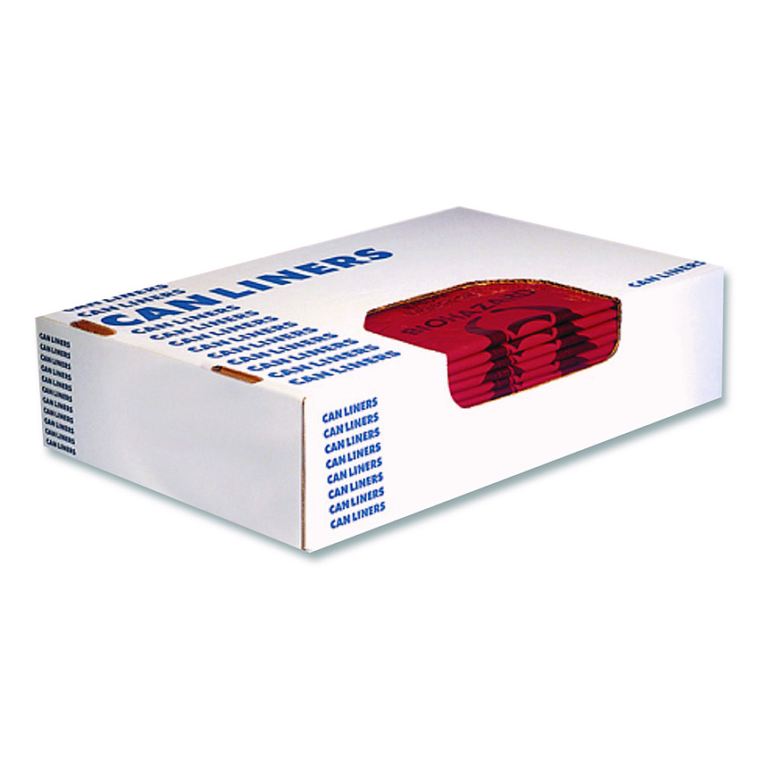 Heritage Healthcare Pre-Printed High-Density Can Liners, Biohazard: Infectious Waste, 45 gal, 16 mic, 40 x 48, Red, Flat Pack, 250/CT (Z8048VRP01)