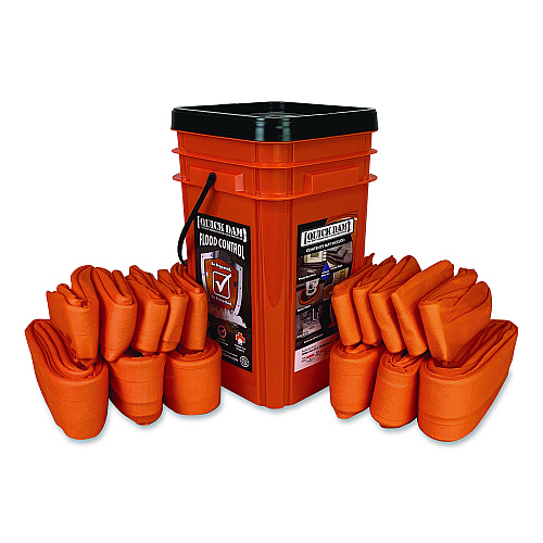 Quick Dam Indoor Bucket Kit, (1) Bucket, (10) 4 ft Water Dams, (6) 10 ft Water Dams (WUGGCO)