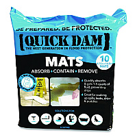 Quick Dam Super Absorbent Mats, 1.5 qt, 7" x 14", 10/Pack (WUM10)